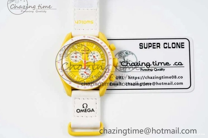 1223 Speedmaster Misson To The Sun 1:1 Best Edition Yellow Dial On Nylon Strap Quartz FlexibleFit 7855